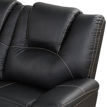 Modern Reclining Sofa, Corner Sectional Couch Recliner, Black