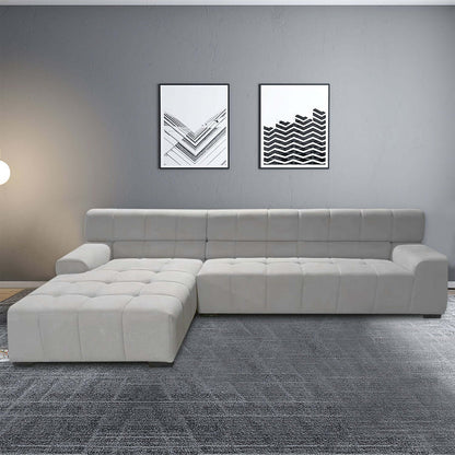 Large Sectional Couch, Sofa with Chaise Lounge - Gray