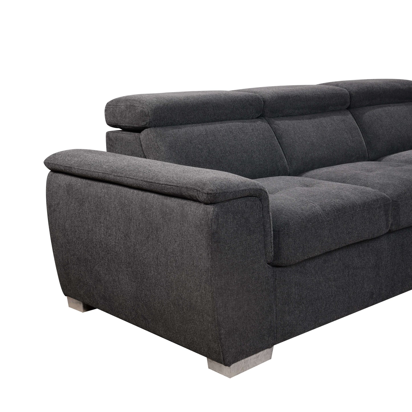 U Shaped 7-seat Sectional with Sofa Bed and Storage Chaise for Living Room - Beige, Gray