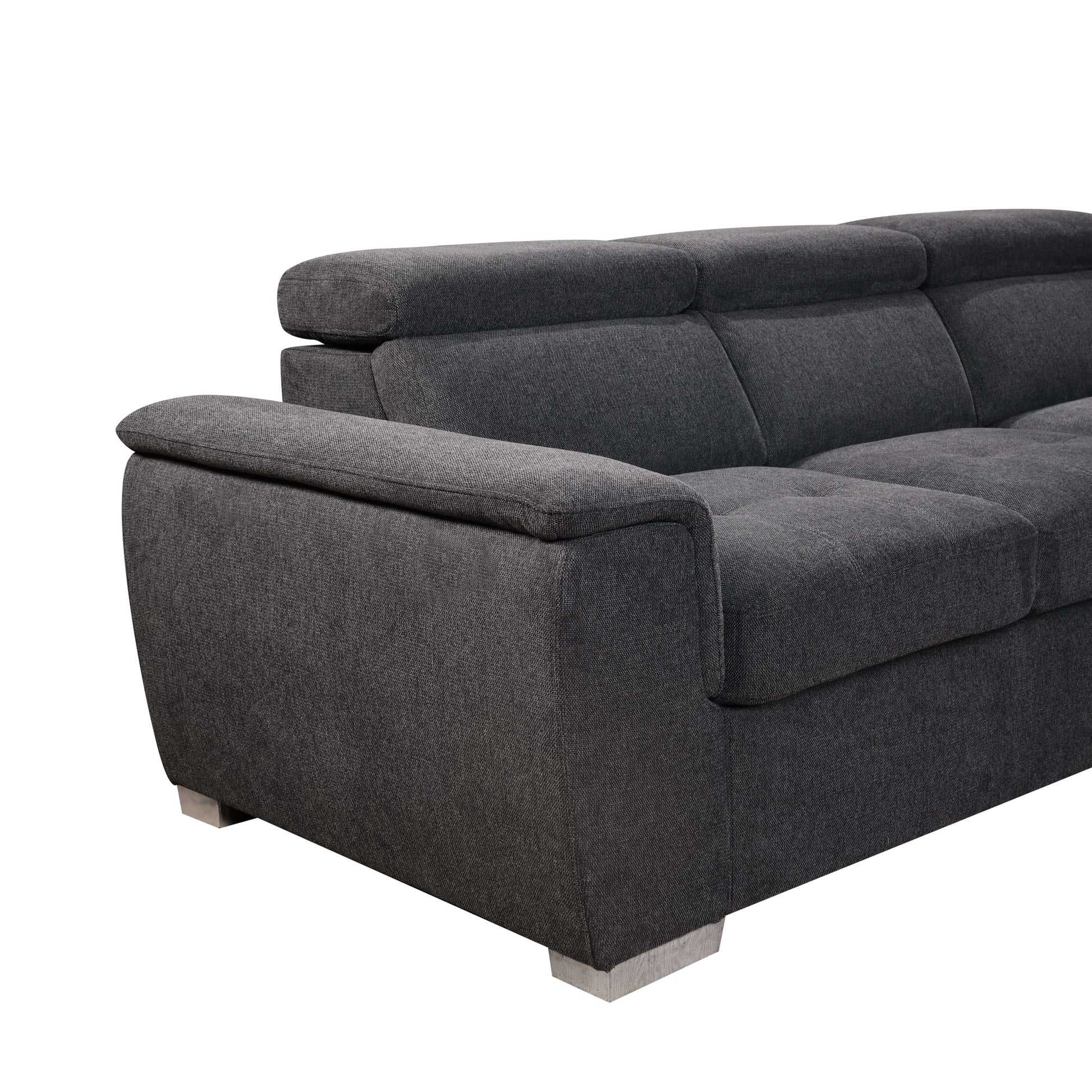 U Shaped 7-seat Sectional with Sofa Bed and Storage Chaise for Living Room - Beige, Gray