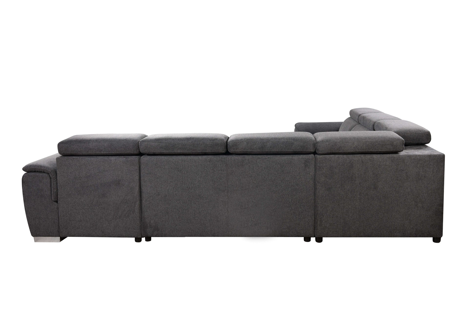 U Shaped 7-seat Sectional with Sofa Bed and Storage Chaise for Living Room - Beige, Gray