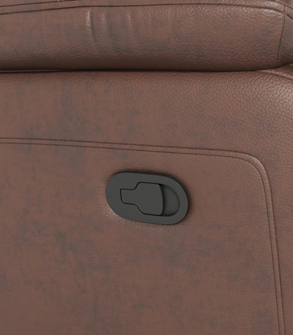 Louie Leather Reclining Sofa, Dual Manual Reclining Chairs with Table - Brown