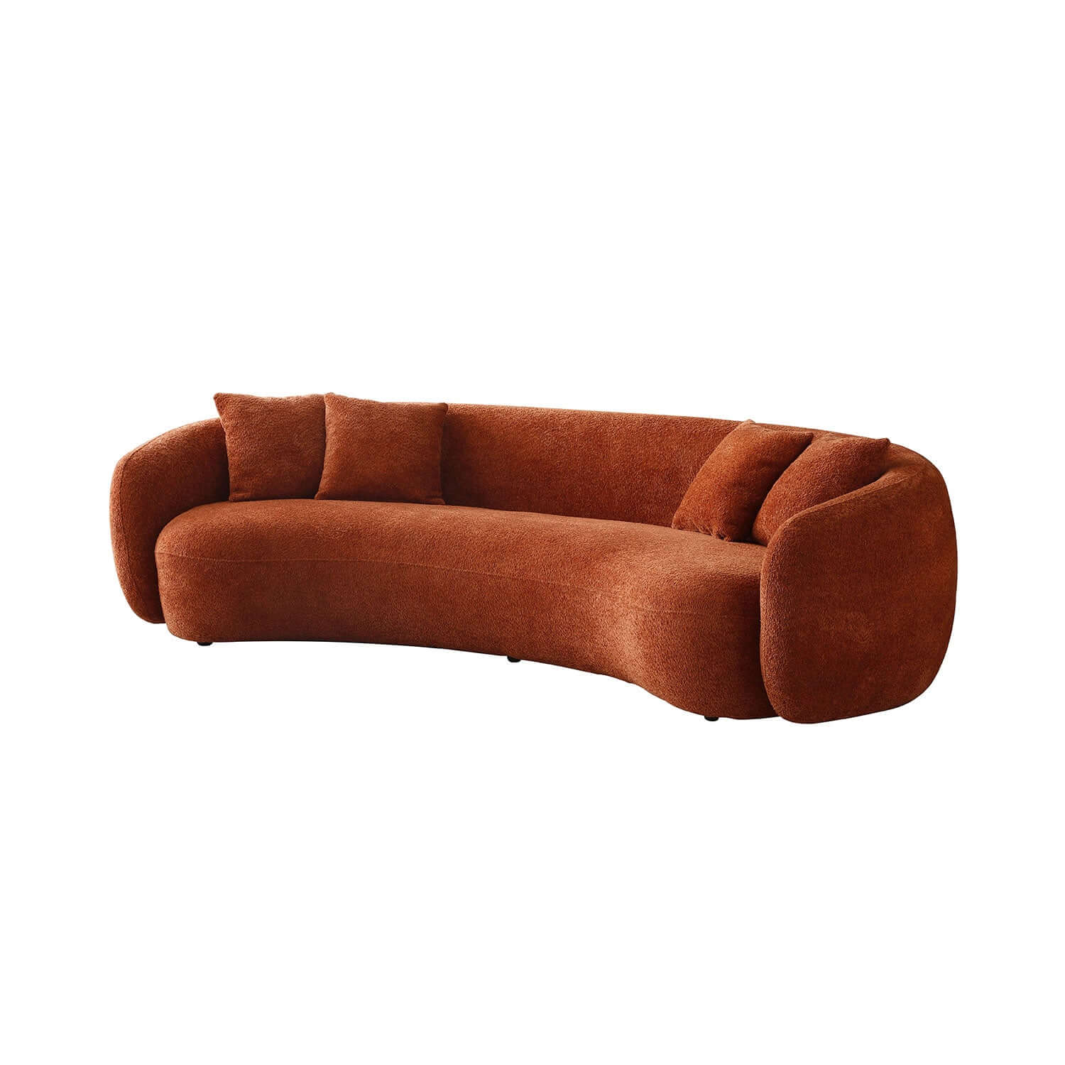 Modern Curved Sofa, Large Comfy Couch, Orange