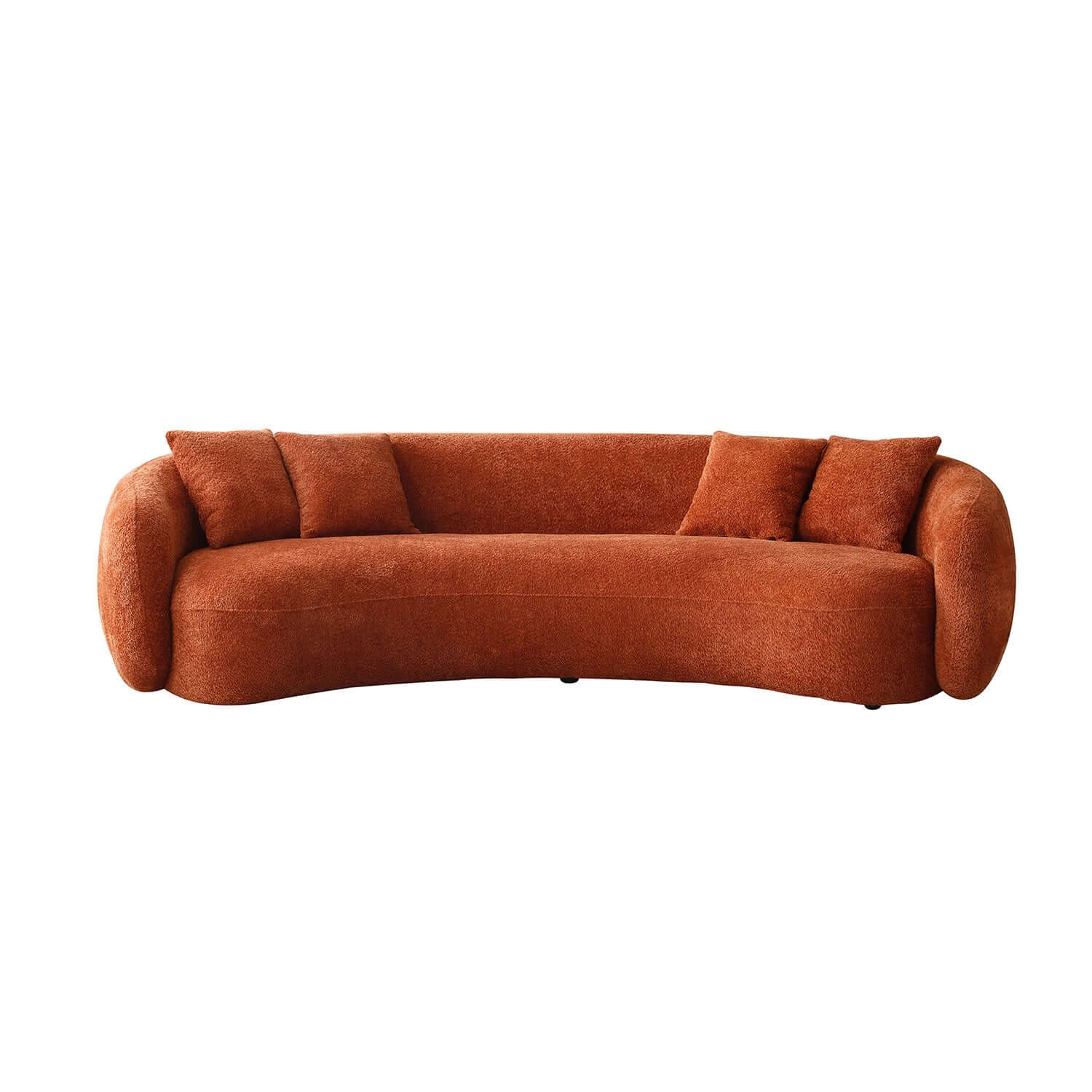 Modern Curved Sofa, Large Comfy Couch, Orange