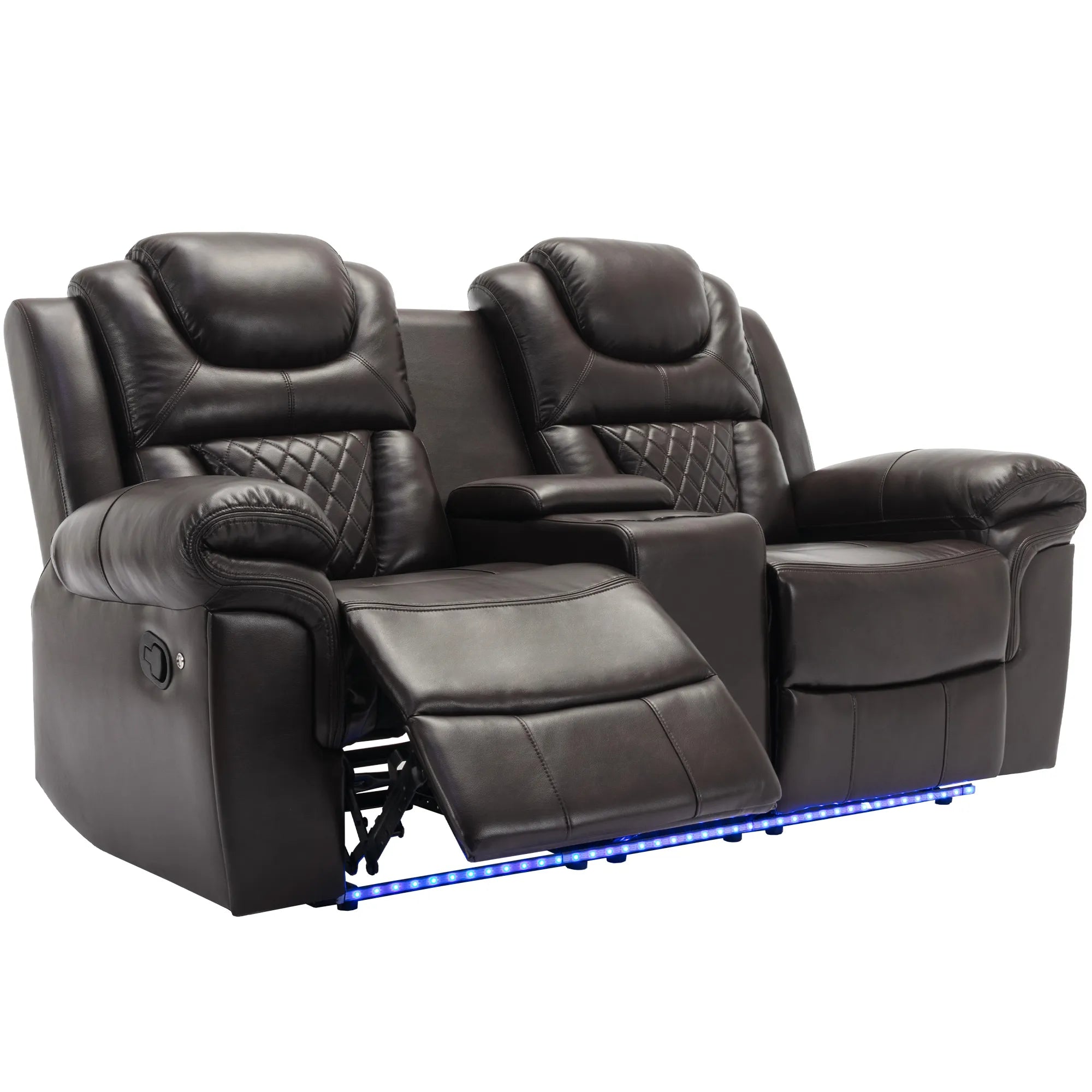 Louie Luxury Recliner Sofa Set, Home Theater Seating with LED Lights