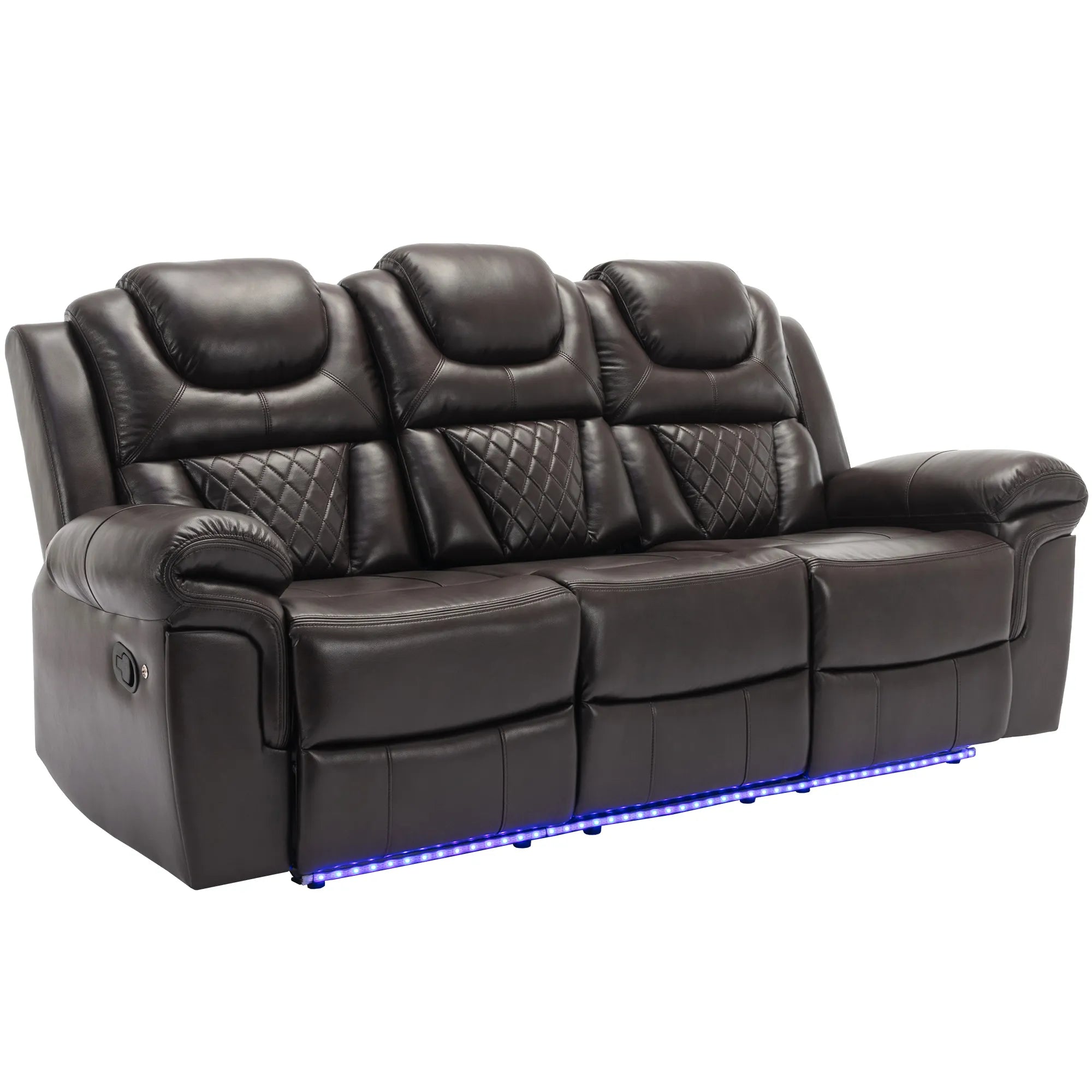 Louie Luxury Recliner Sofa Set, Home Theater Seating with LED Lights