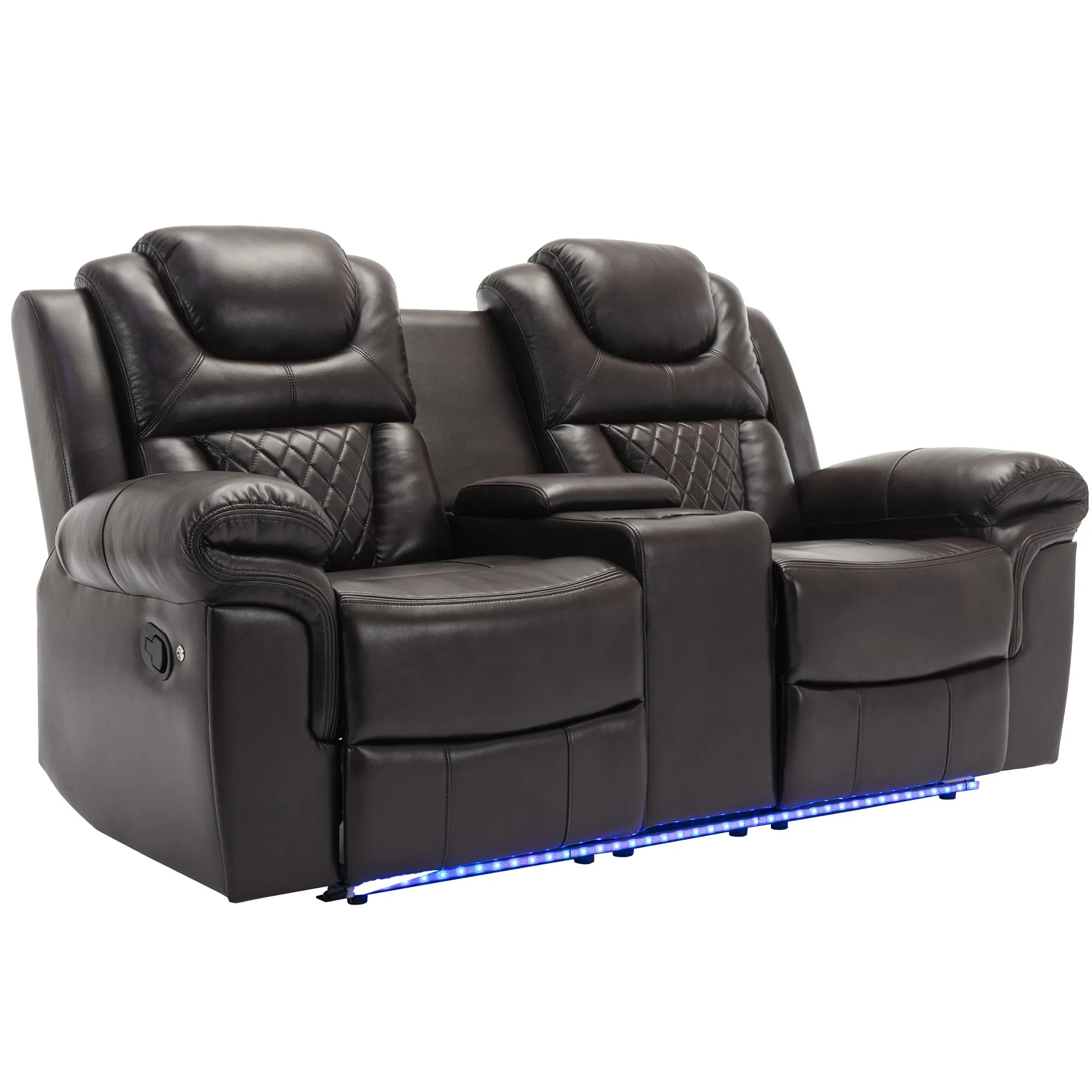 Louie Luxury Recliner Sofa Set, Home Theater Seating with LED Lights