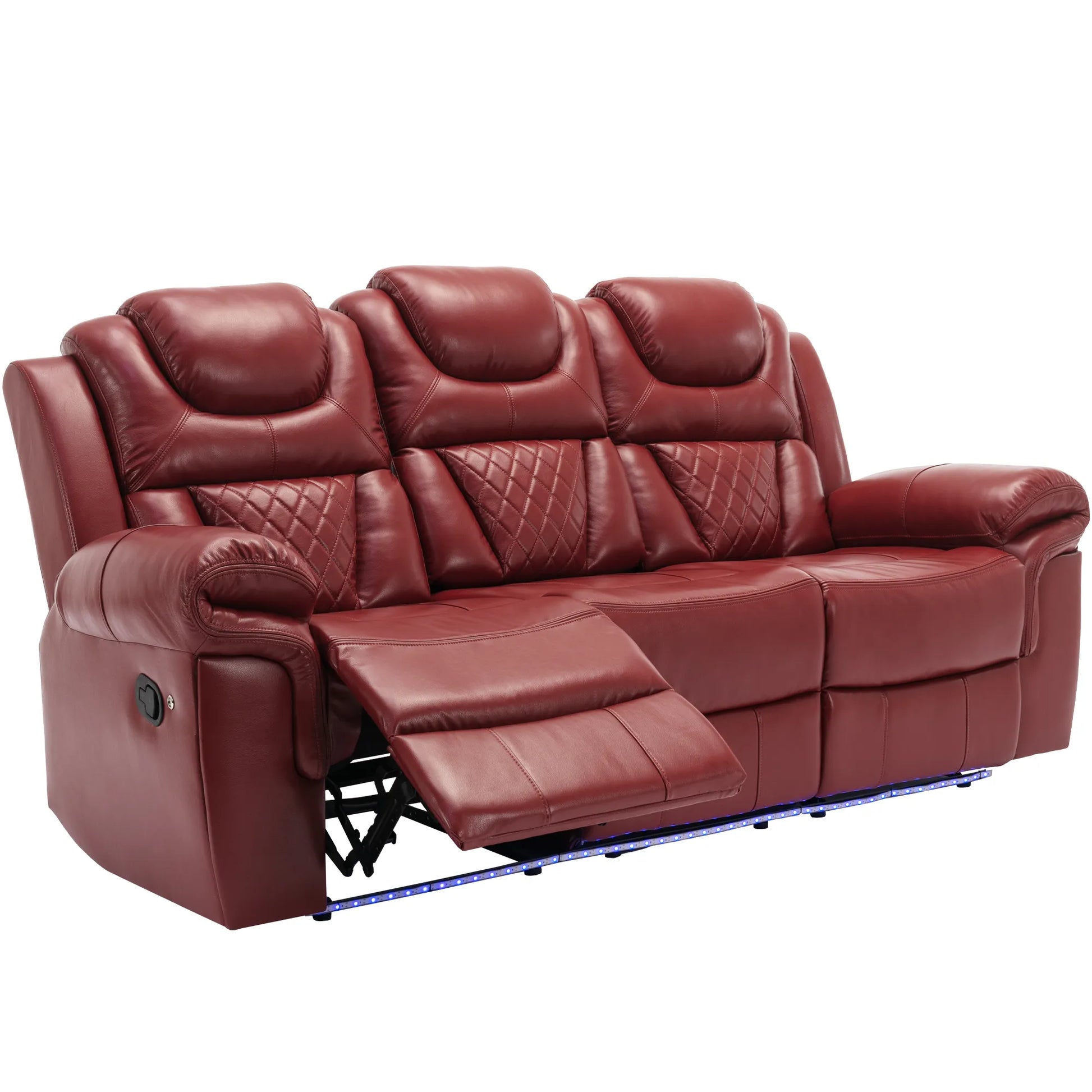 Louie Luxury Recliner Sofa Set, Home Theater Seating with LED Lights