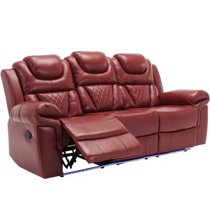 Louie Luxury Recliner Sofa Set, Home Theater Seating with LED Lights