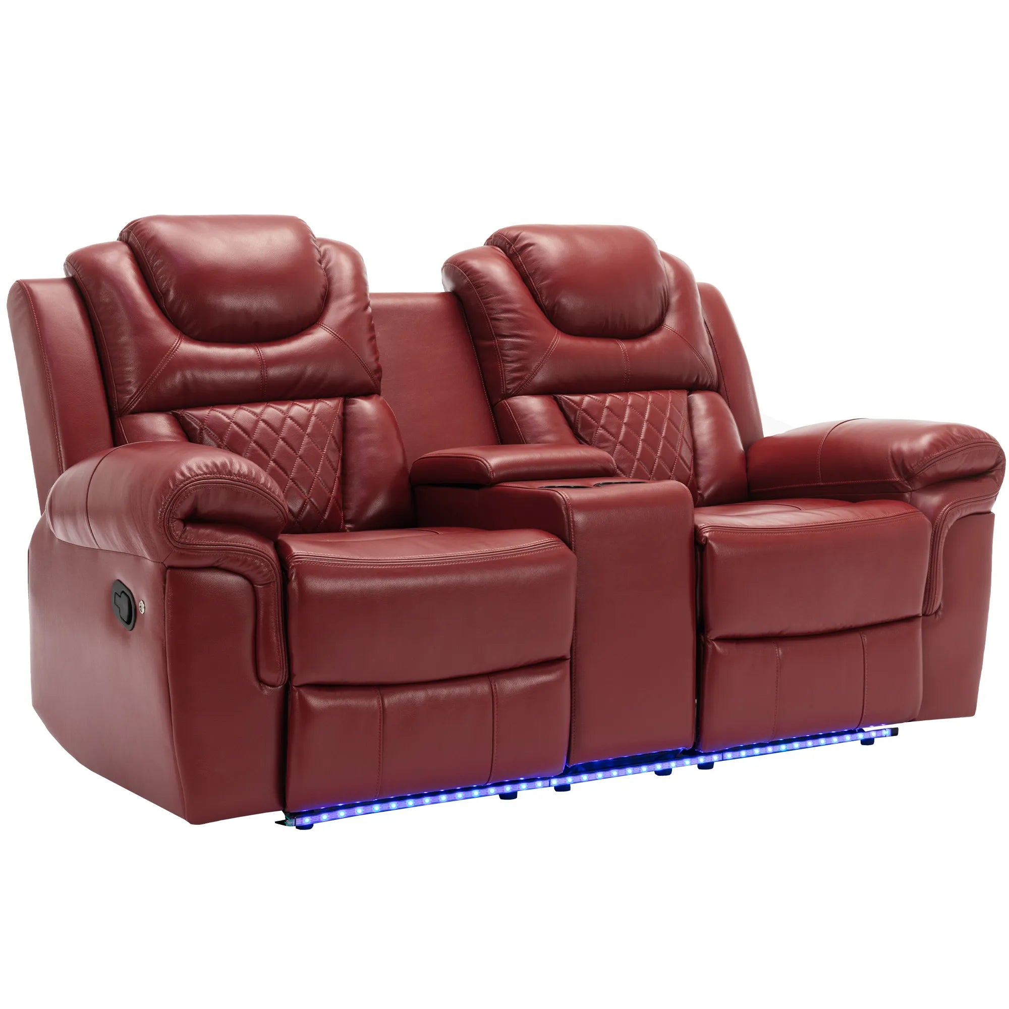 Louie Luxury Recliner Sofa Set, Home Theater Seating with LED Lights