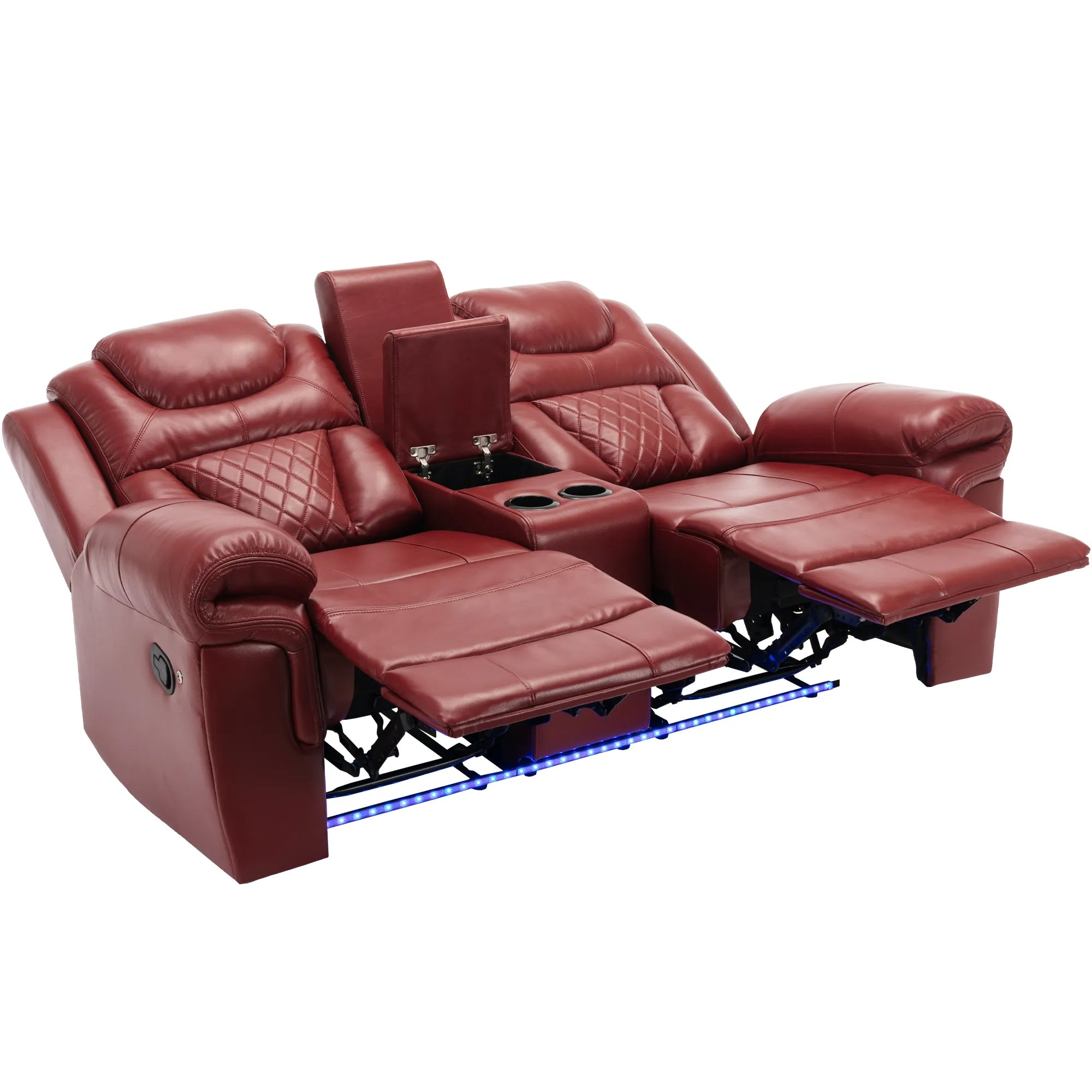 Louie Luxury Recliner Sofa Set, Home Theater Seating with LED Lights