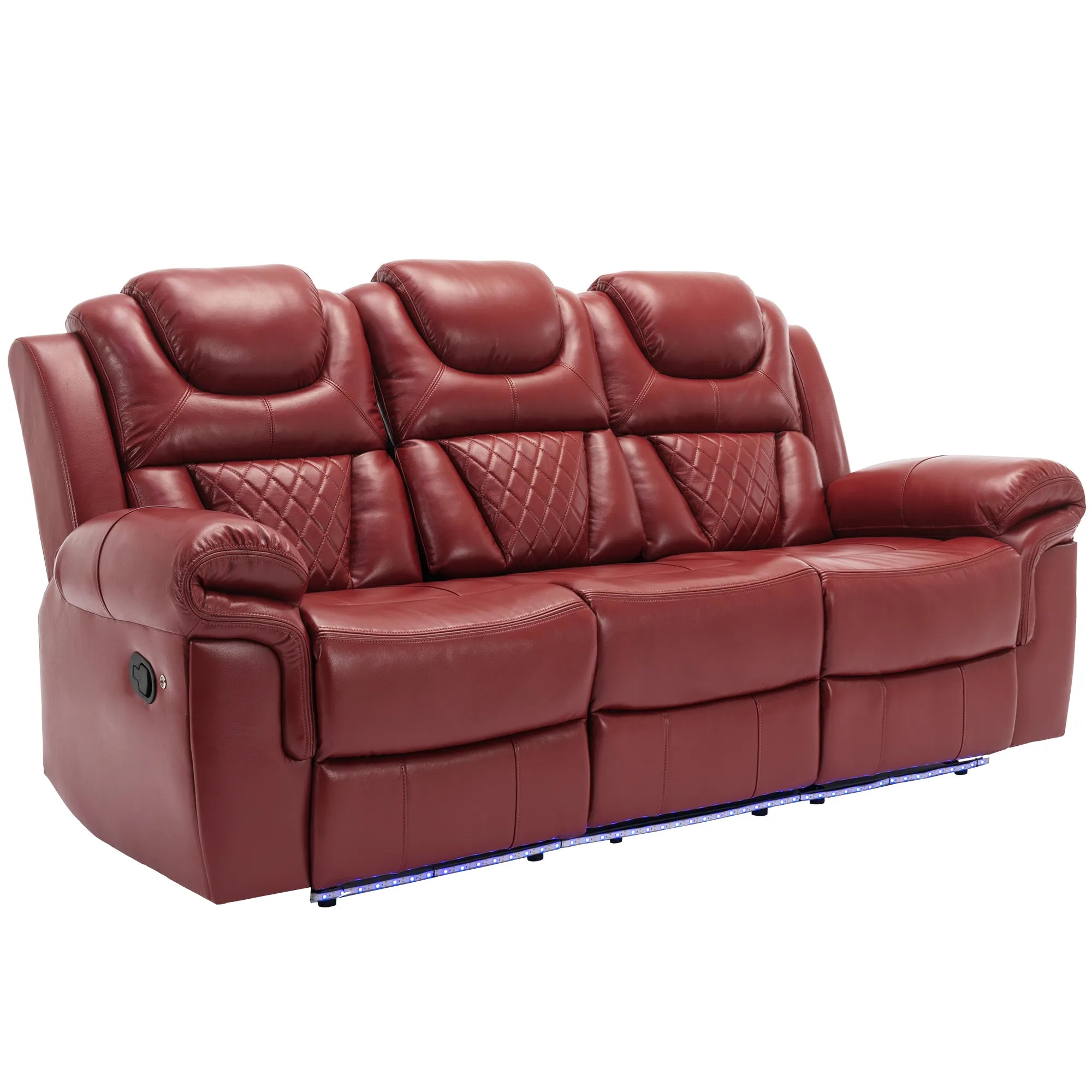 Louie Luxury Recliner Sofa Set, Home Theater Seating with LED Lights