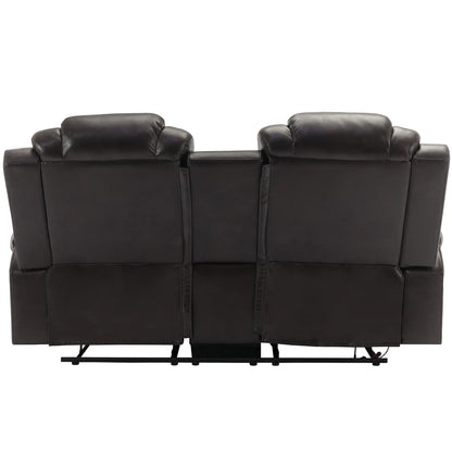 Louie Luxury Recliner Sofa Set, Home Theater Seating with LED Lights