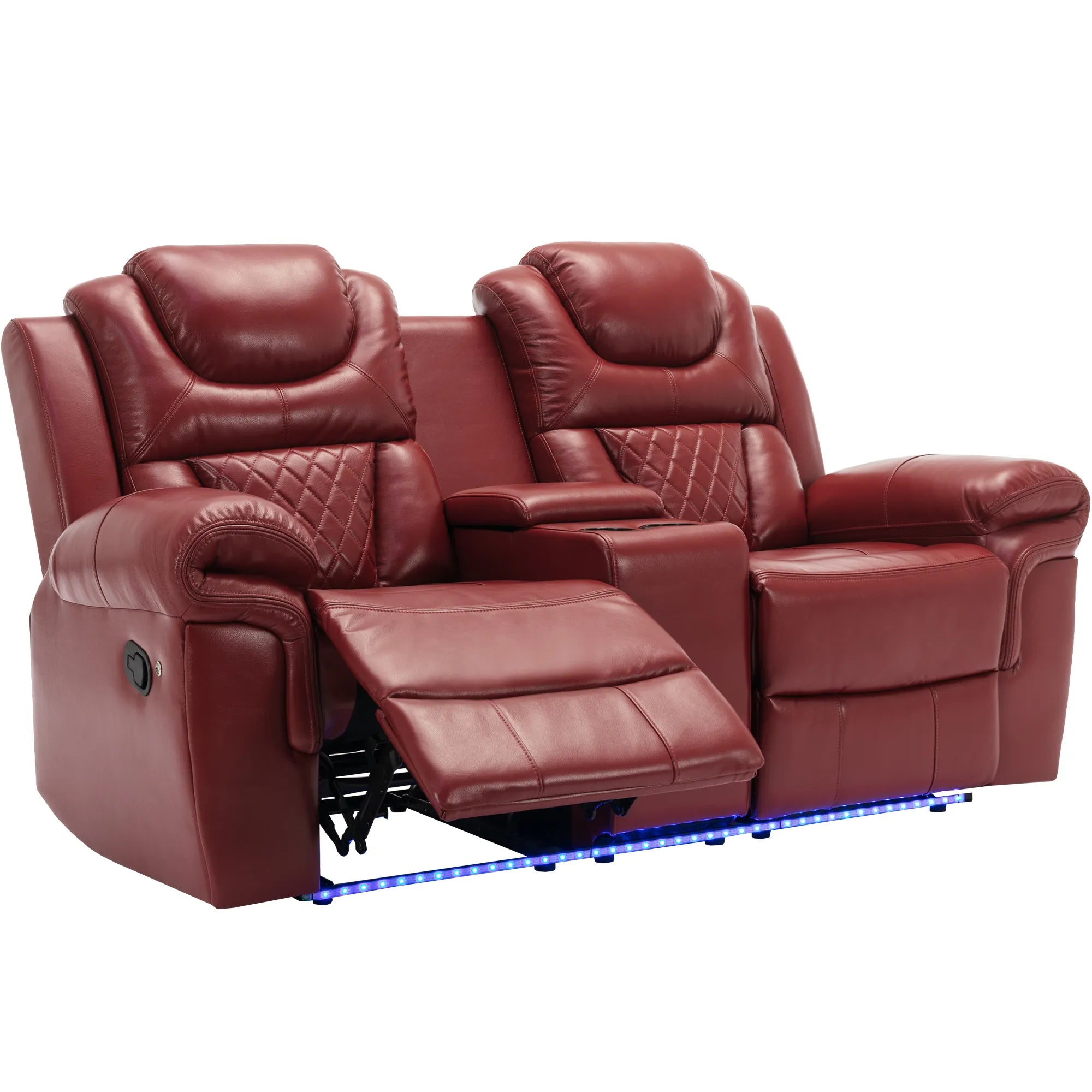 Louie Luxury Recliner Sofa Set, Home Theater Seating with LED Lights