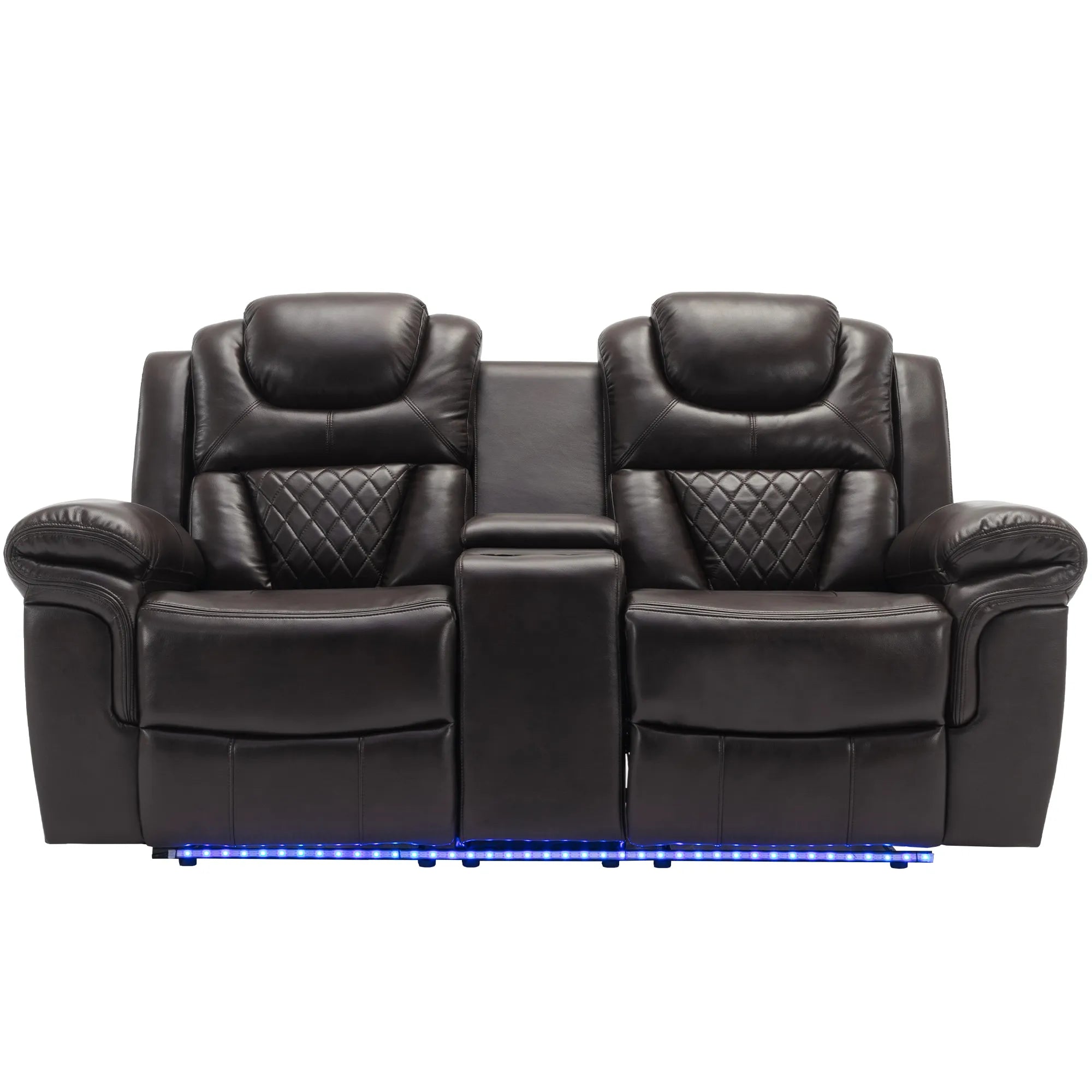 Louie Luxury Recliner Sofa Set, Home Theater Seating with LED Lights