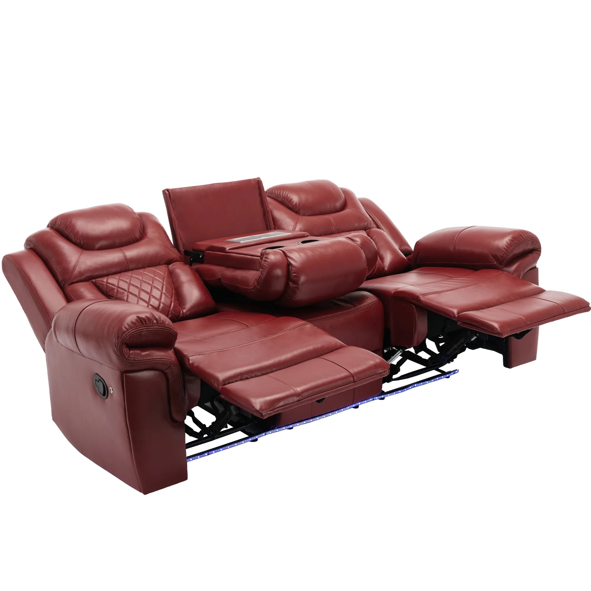 Louie Luxury Recliner Sofa Set, Home Theater Seating with LED Lights