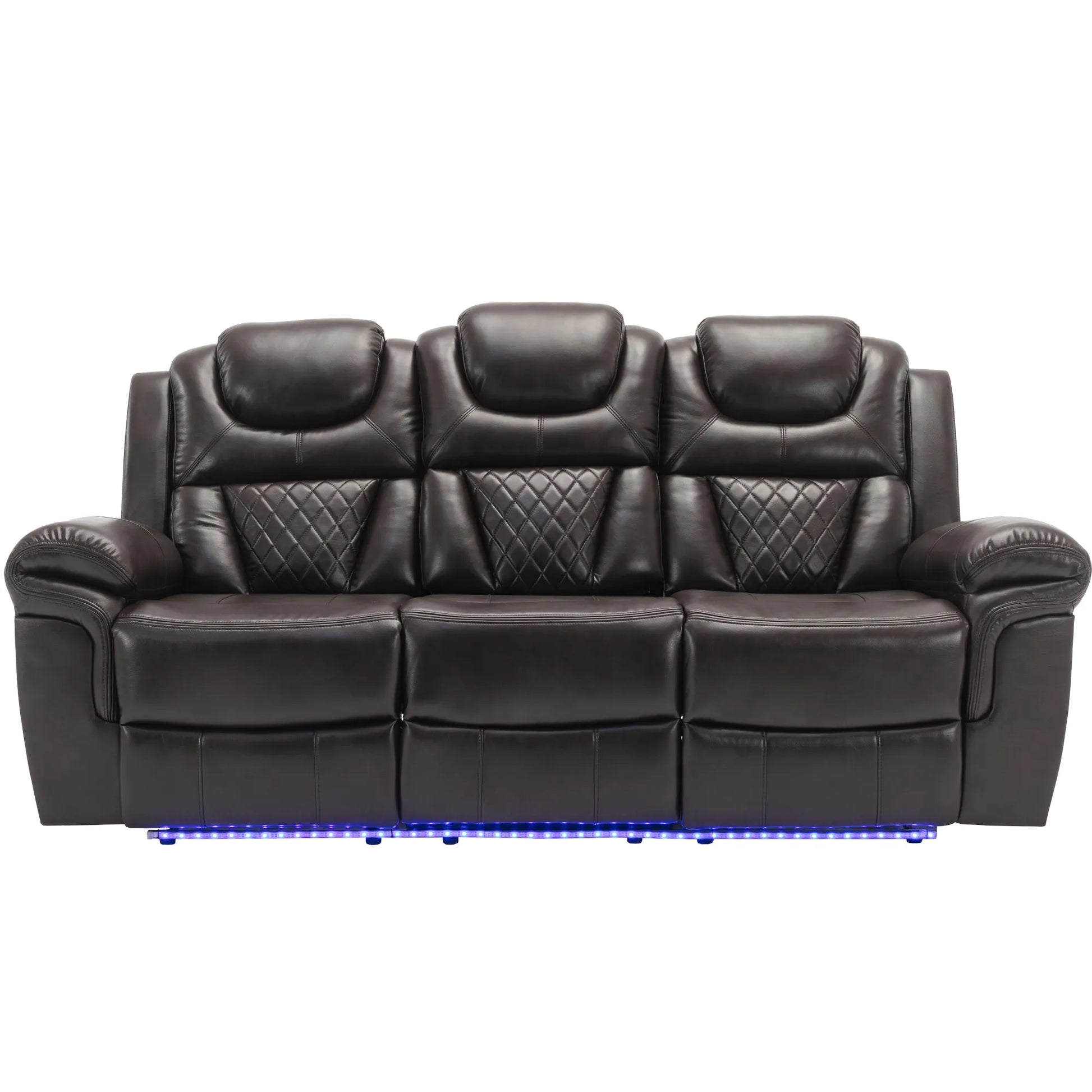 Louie Luxury Recliner Sofa Set, Home Theater Seating with LED Lights