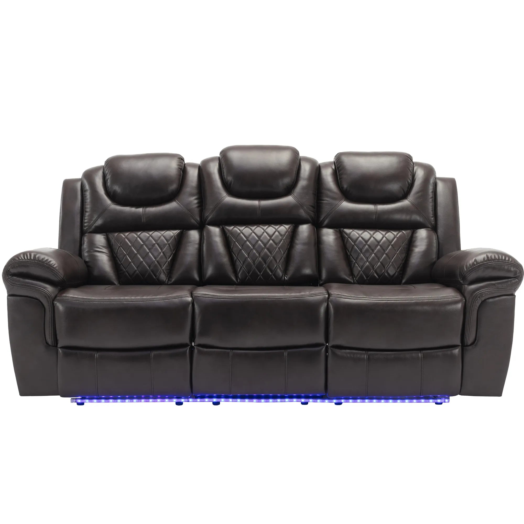 Louie Luxury Recliner Sofa Set, Home Theater Seating with LED Lights