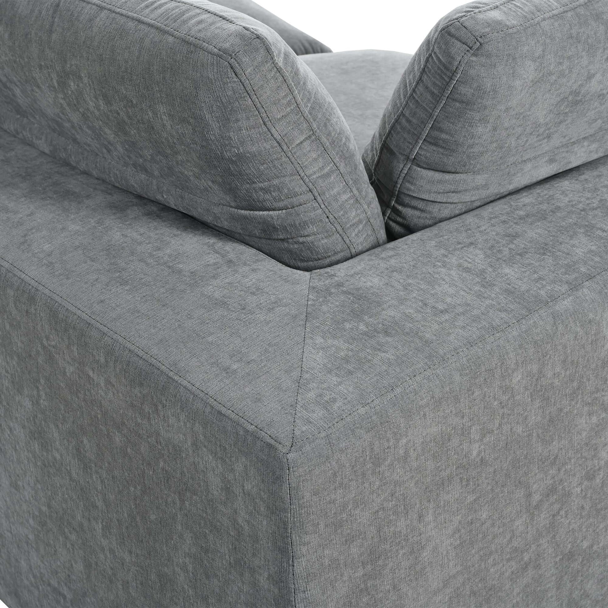 Cloud Couch Sectional, Large Modular Sofa with Ottoman, Gray