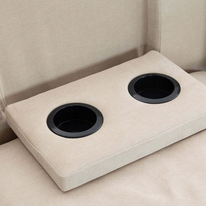 Modular Sofa with Removable Storage Ottoman, 5 Seat Sectional sofa with 2 Hidden Cup Holders