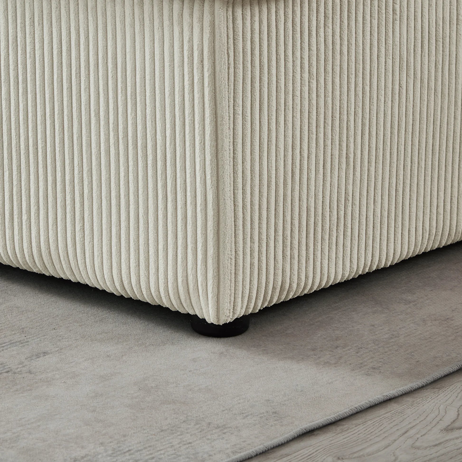 Louie Sofa Chaise Sleeper, Corduroy Couch with Double Chaise Storage - Beige