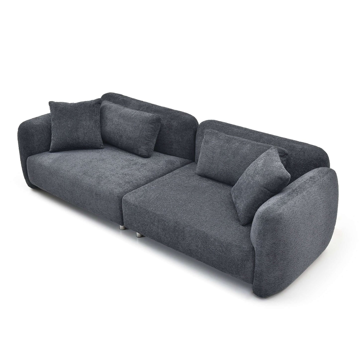 Cloud Couch, Premium Oversized Sofa with Teddy Bouclé, Black