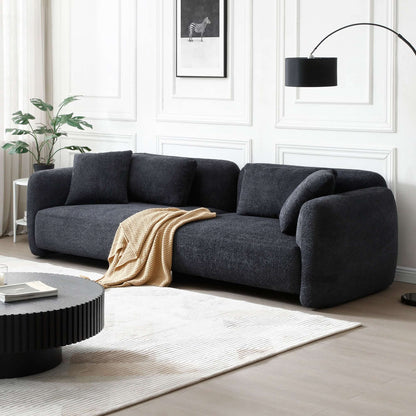 Cloud Couch, Premium Oversized Sofa with Teddy Bouclé, Black