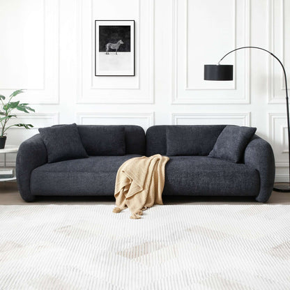 Cloud Couch, Premium Oversized Sofa with Teddy Bouclé, Black