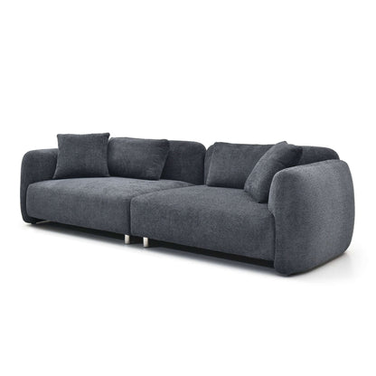 Cloud Couch, Premium Oversized Sofa with Teddy Bouclé, Black