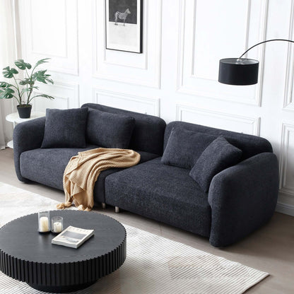 Cloud Couch, Premium Oversized Sofa with Teddy Bouclé, Black