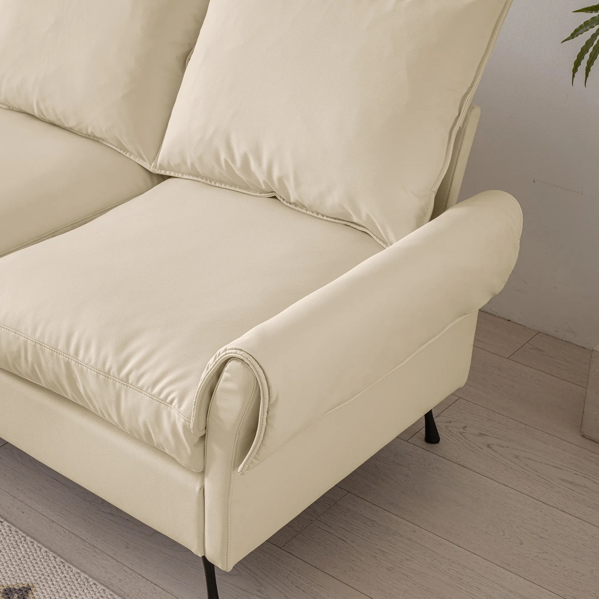 Louie Couch L-Shape, Sofa With Chaise Lounge - Beige