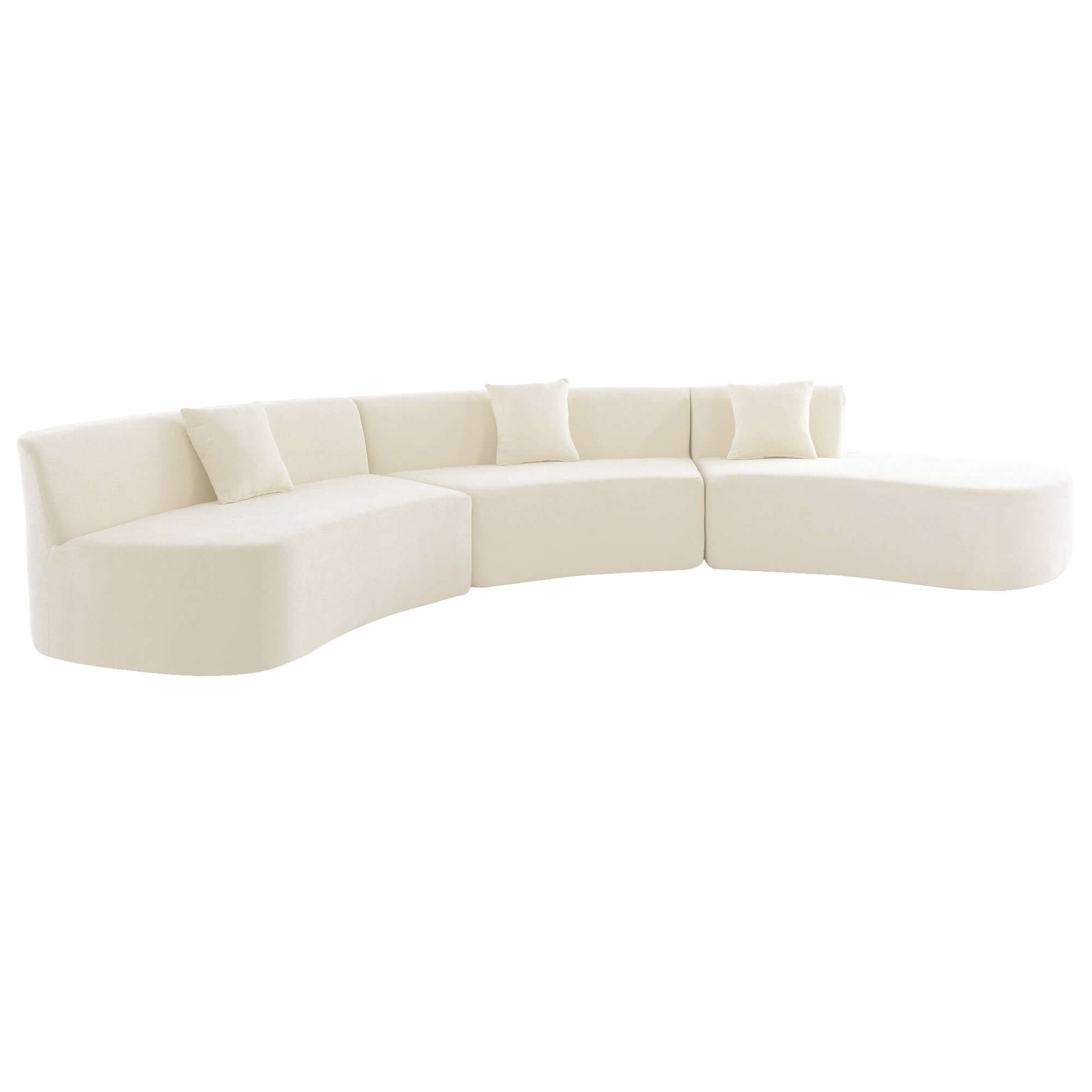 Curved Sofa, Modern Large Sectional Couch - Beige