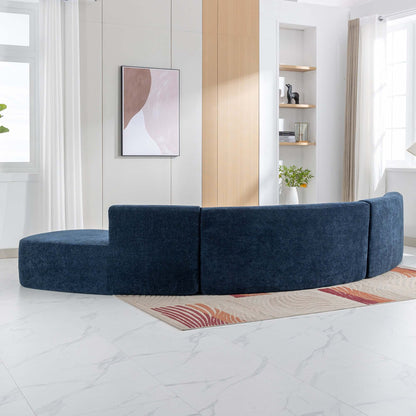 Curved Sofa, Modern Large Sectional Couch - Blue