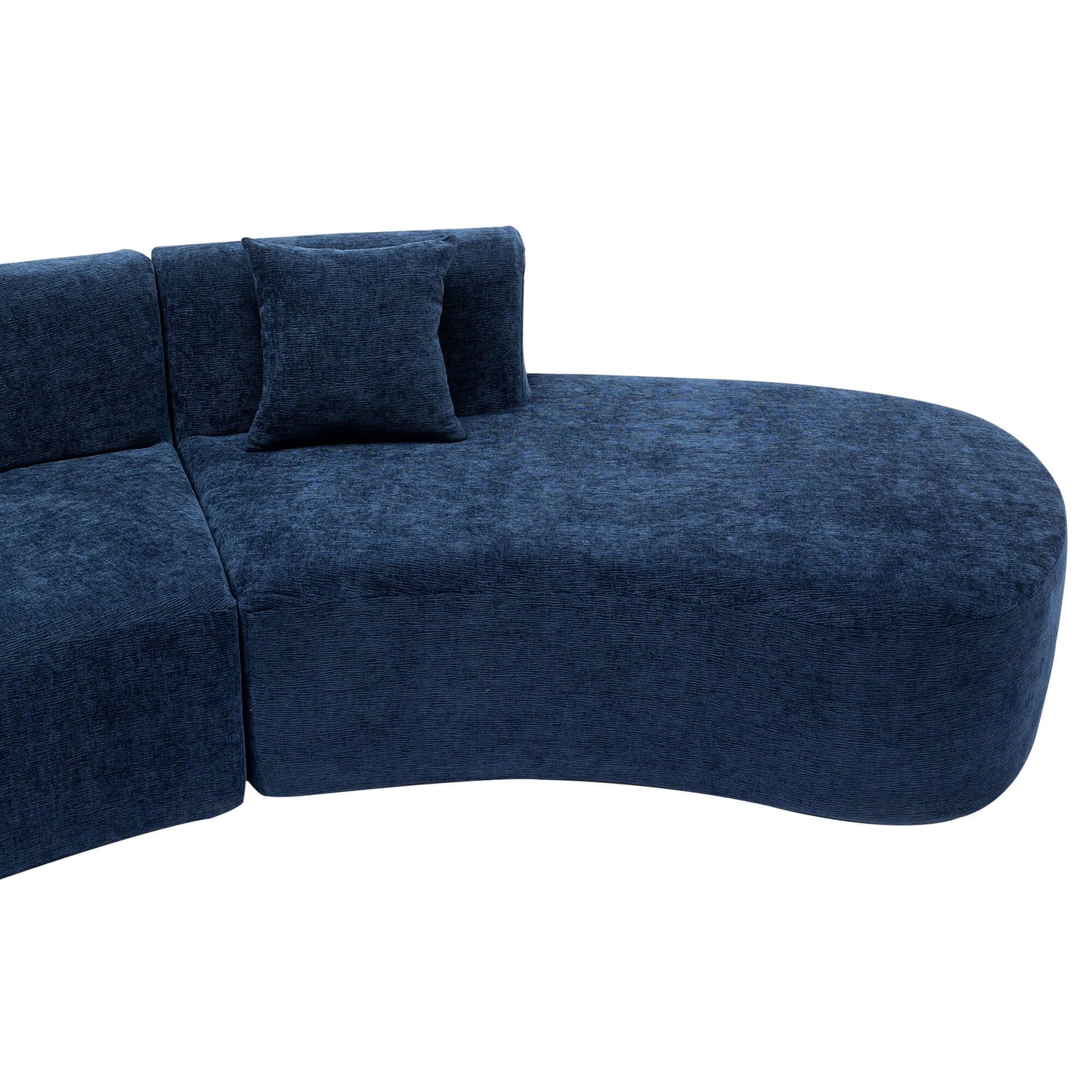 Curved Sofa, Modern Large Sectional Couch - Blue