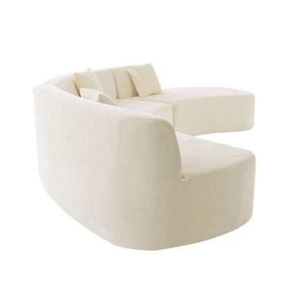 Curved Sofa, Modern Large Sectional Couch - Beige
