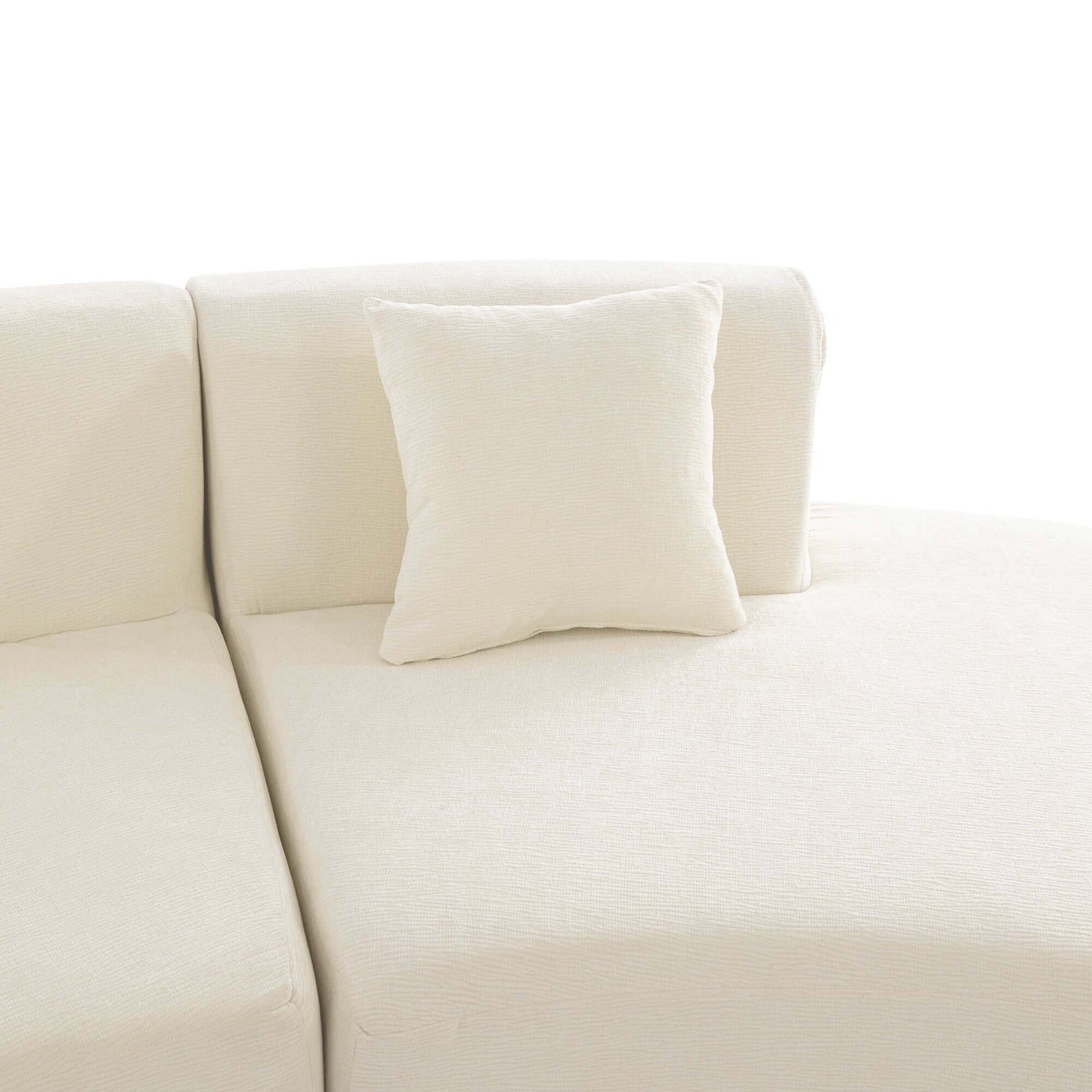 Curved Sofa, Modern Large Sectional Couch - Beige