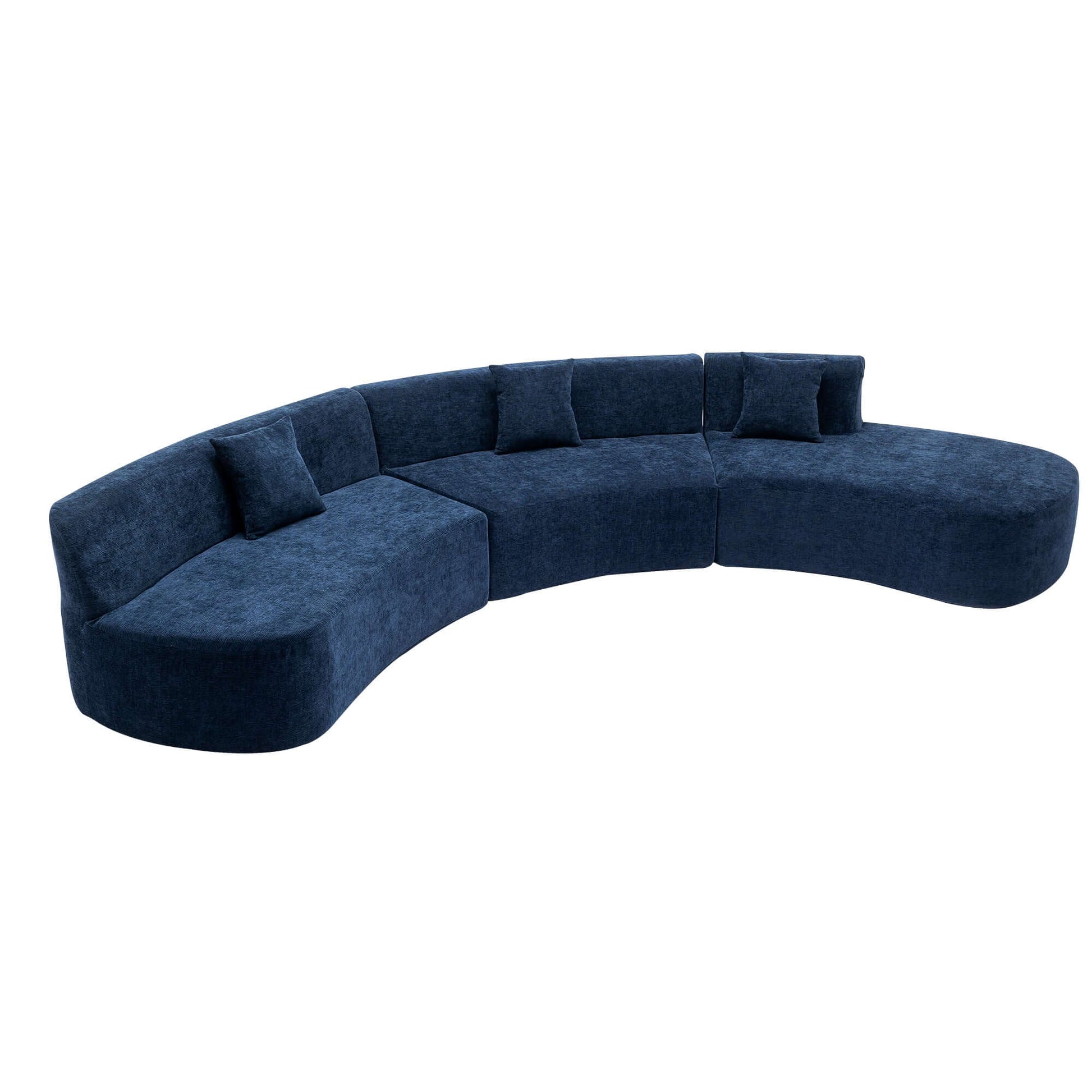 Curved Sofa, Modern Large Sectional Couch - Blue