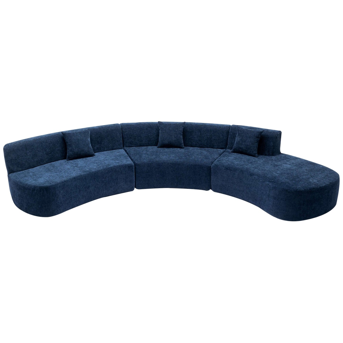 Curved Sofa, Modern Large Sectional Couch - Blue