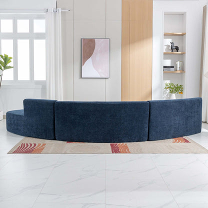 Curved Sofa, Modern Large Sectional Couch - Blue