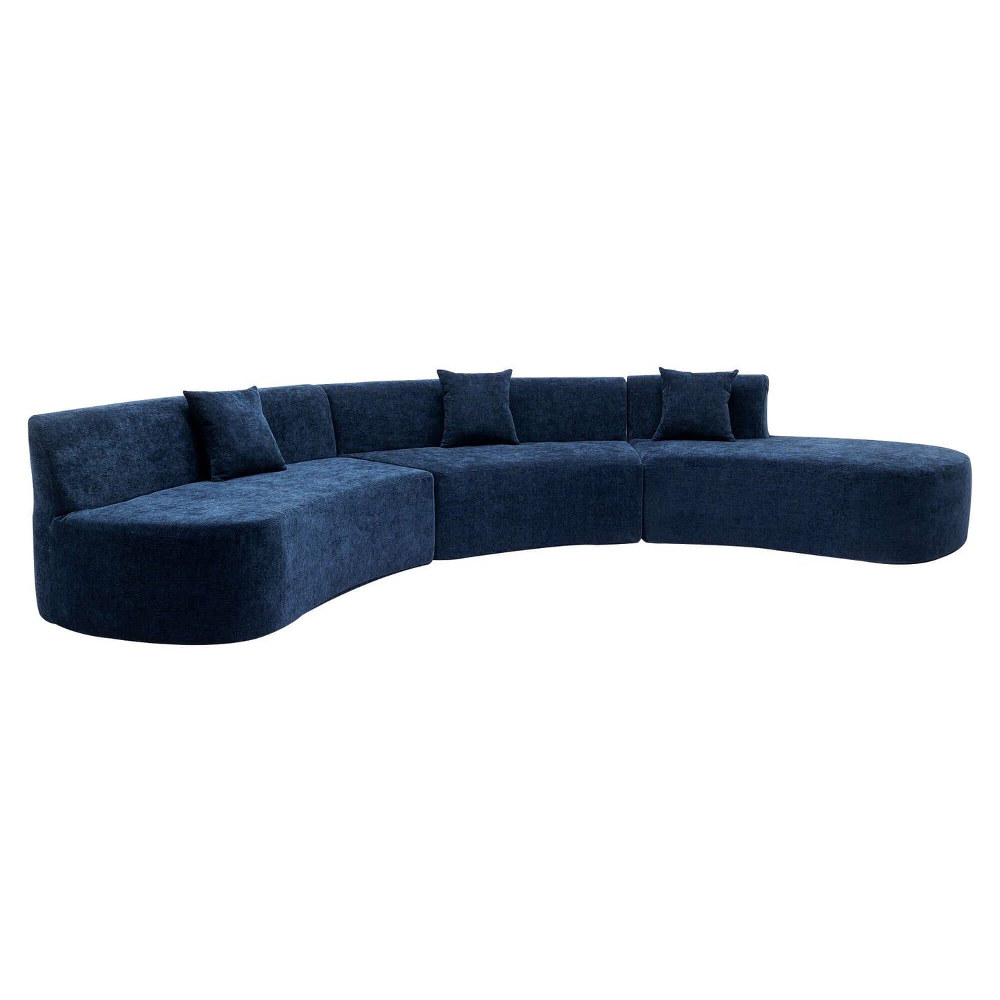 Curved Sofa, Modern Large Sectional Couch - Blue