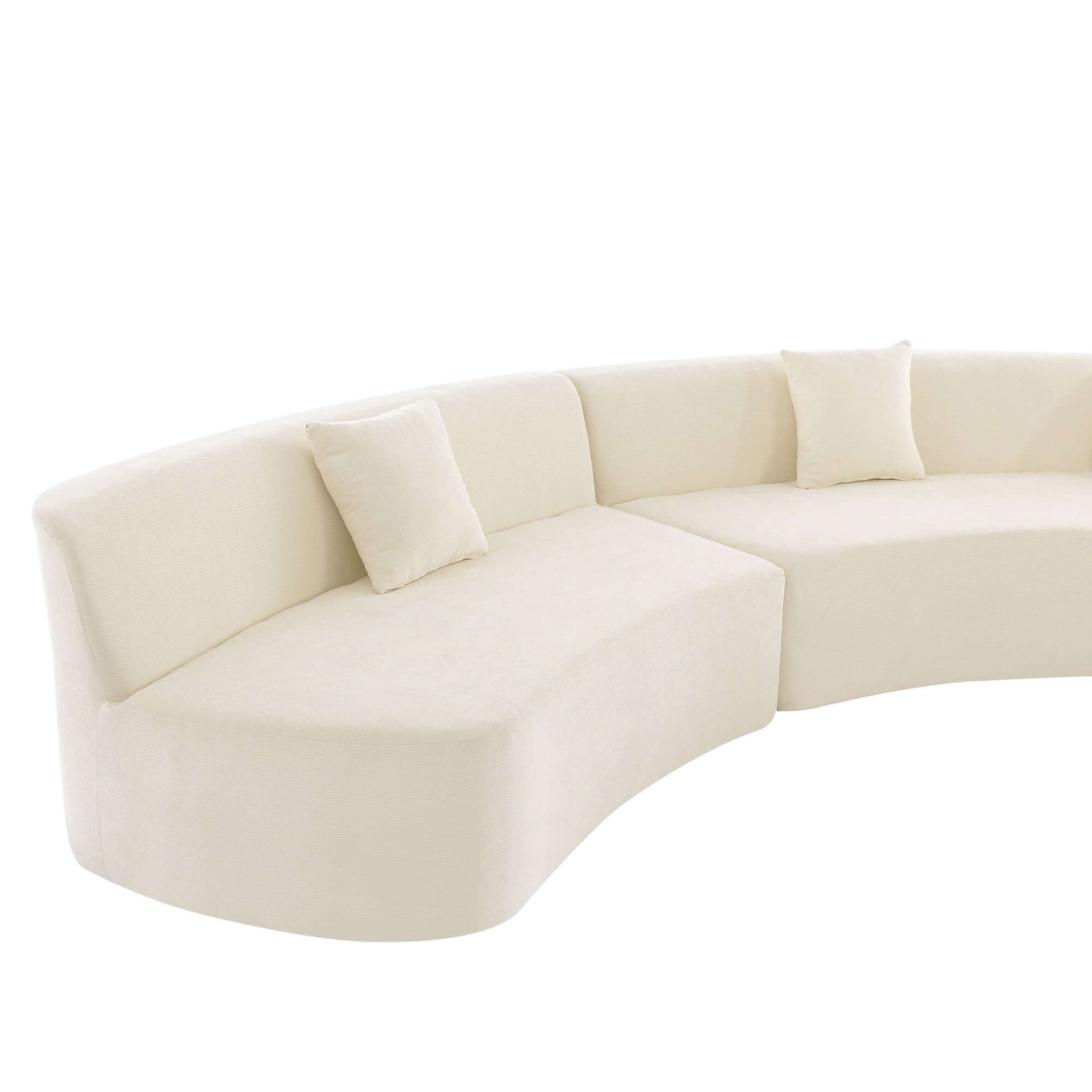 Curved Sofa, Modern Large Sectional Couch - Beige