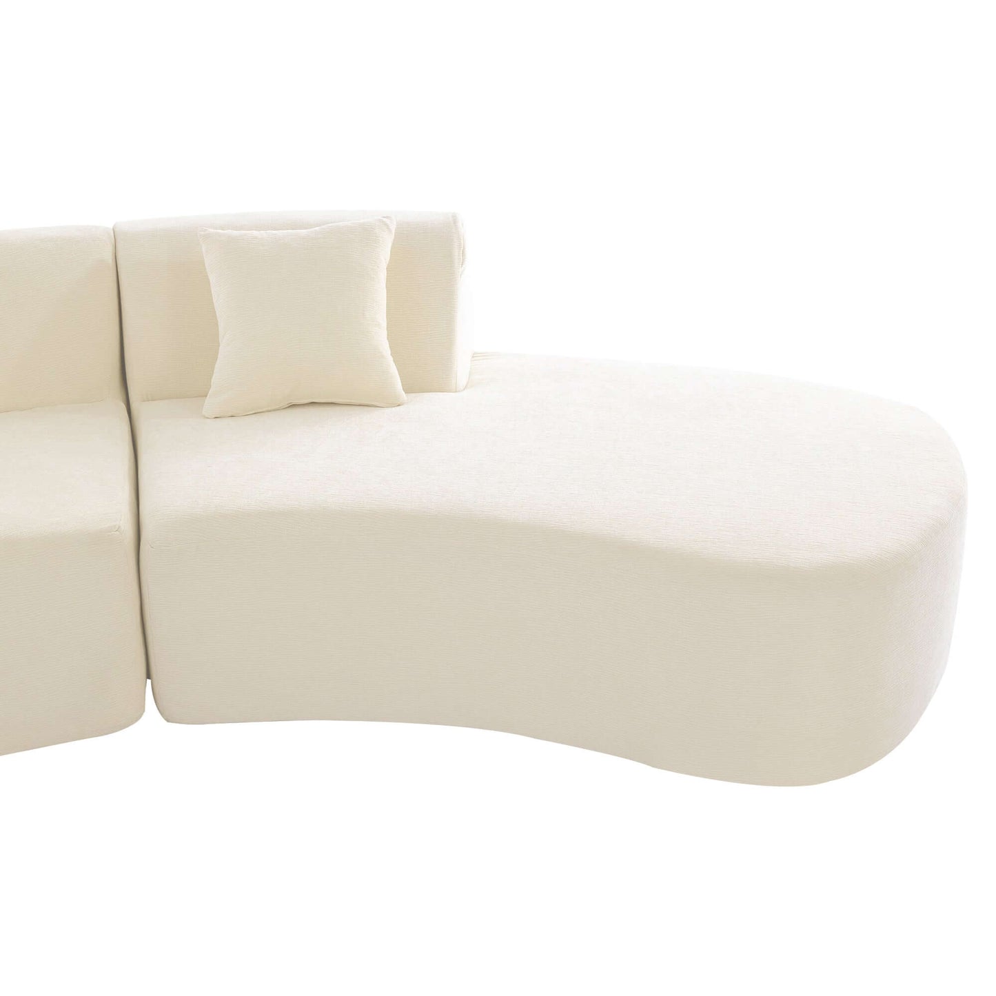 Curved Sofa, Modern Large Sectional Couch - Beige