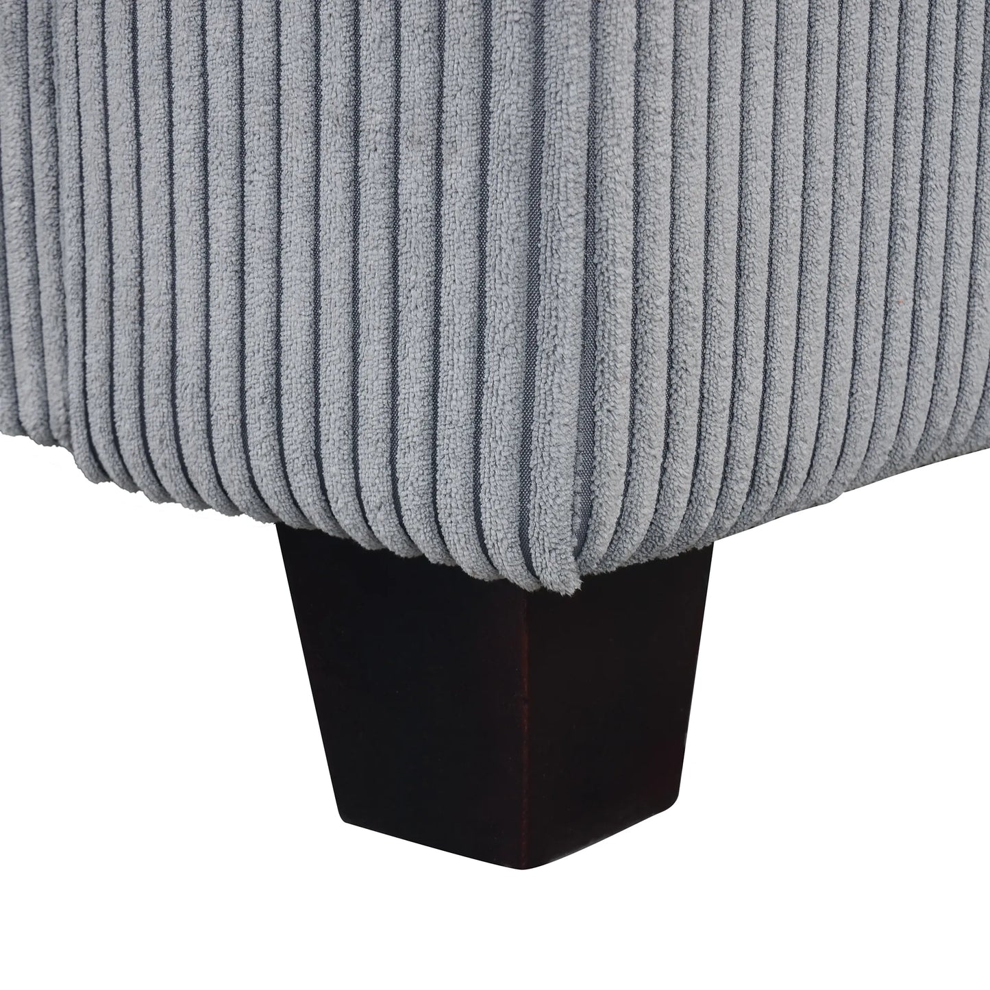 Louie Modular Sectional Sofa, Corduroy Couch with Ottoman - Grey