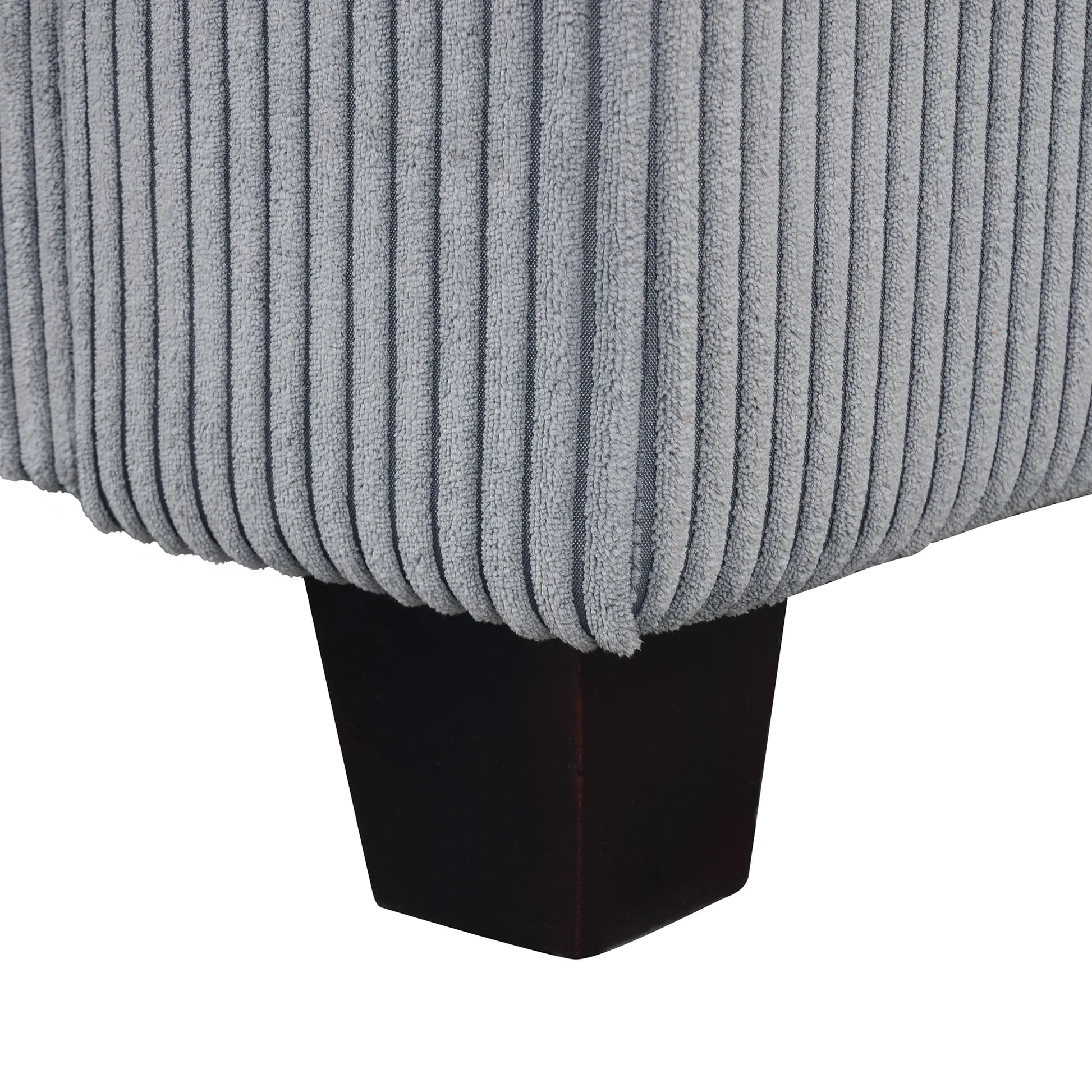 Louie Modular Sectional Sofa, Corduroy Couch with Ottoman - Grey