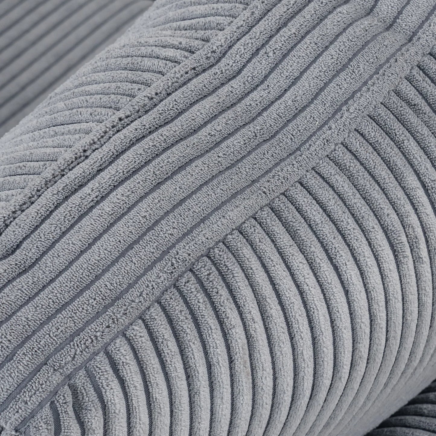 Louie Modular Sectional Sofa, Corduroy Couch with Ottoman - Grey