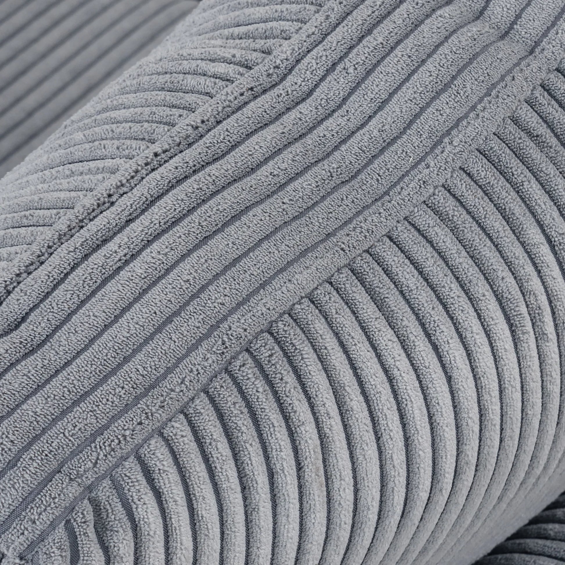 Louie Modular Sectional Sofa, Corduroy Couch with Ottoman - Grey