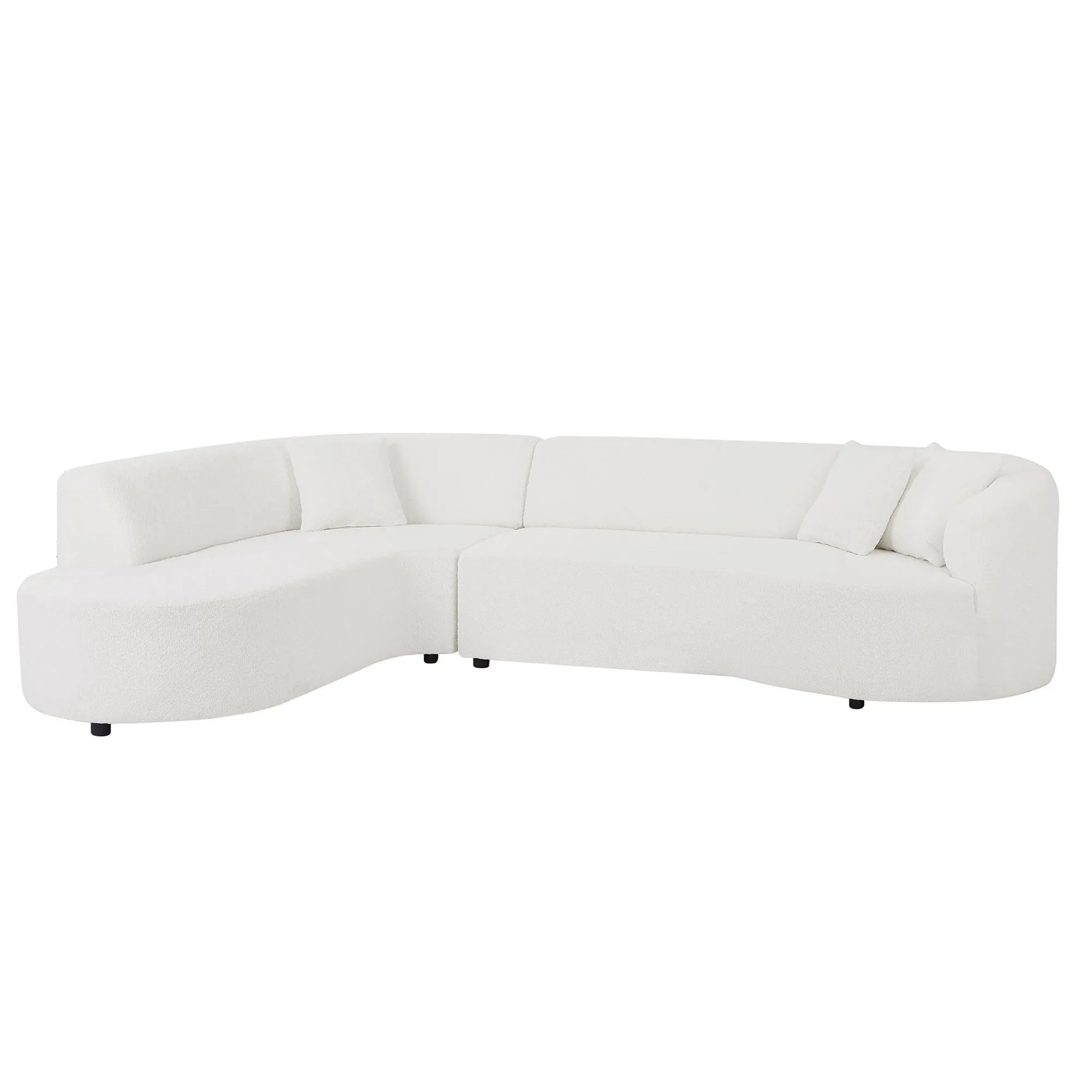 Luxury Curved Sofa, White Sectional Couch with Chaise
