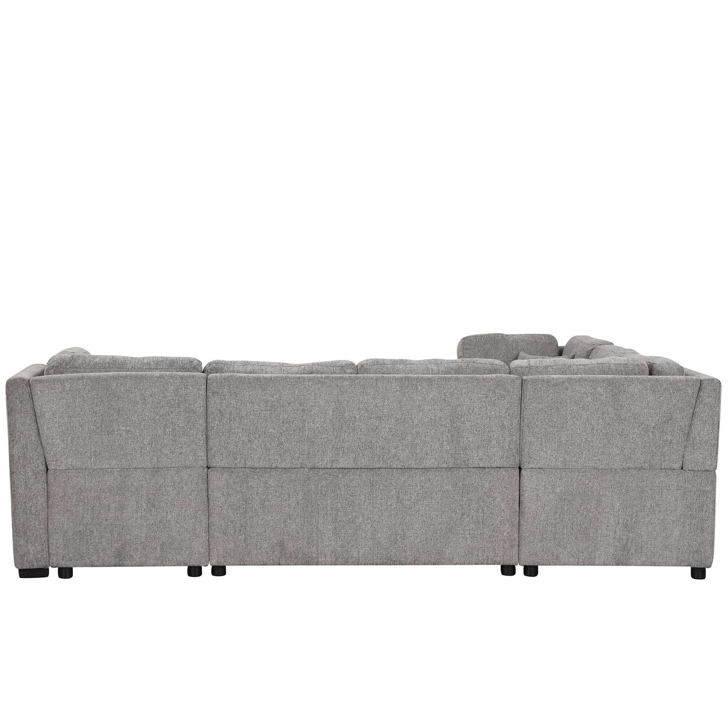 Louie Sectional Sleeper Sofa, Couch with Chaise and Storage - Gray