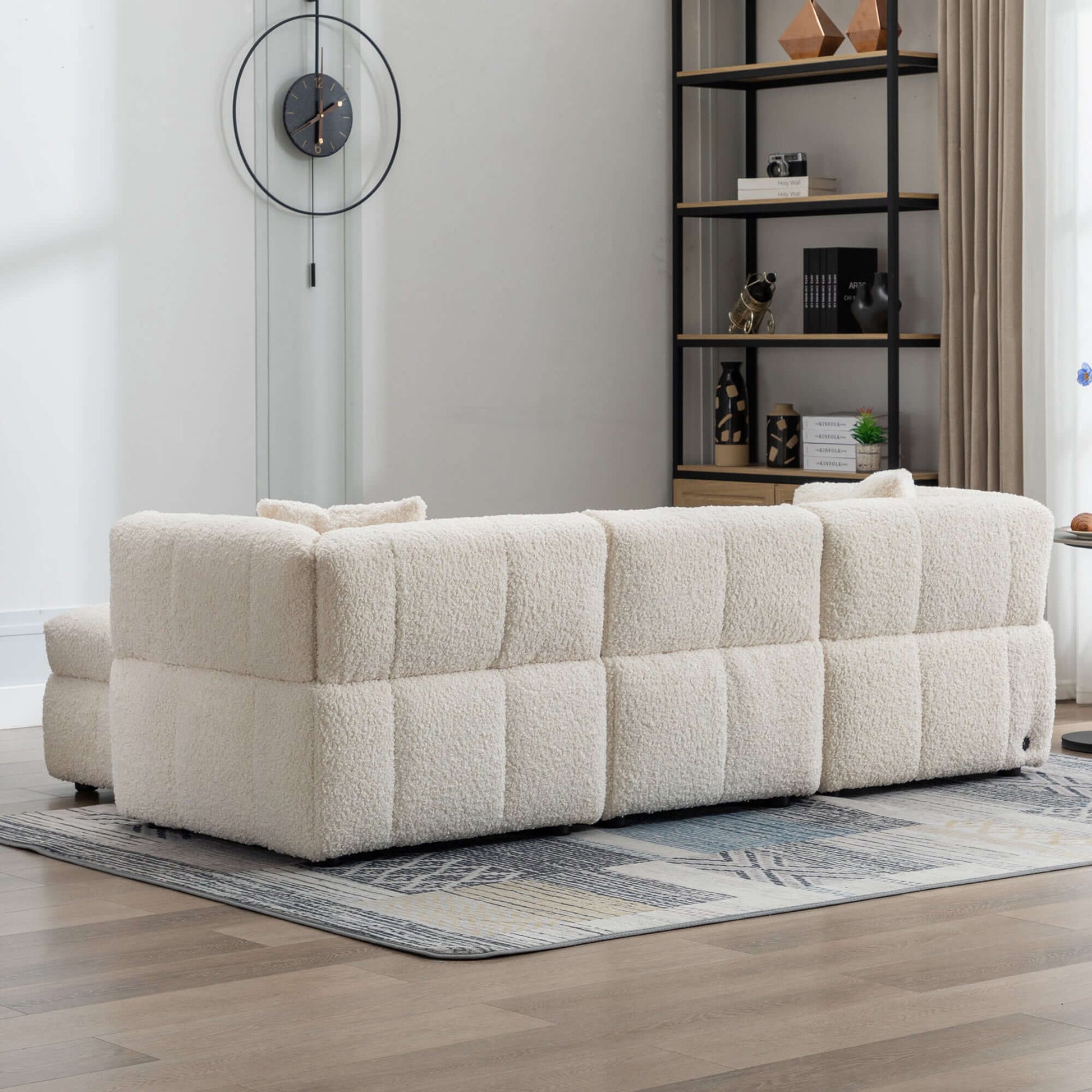 Small Couch, Sectional with Ottoman - Beige
