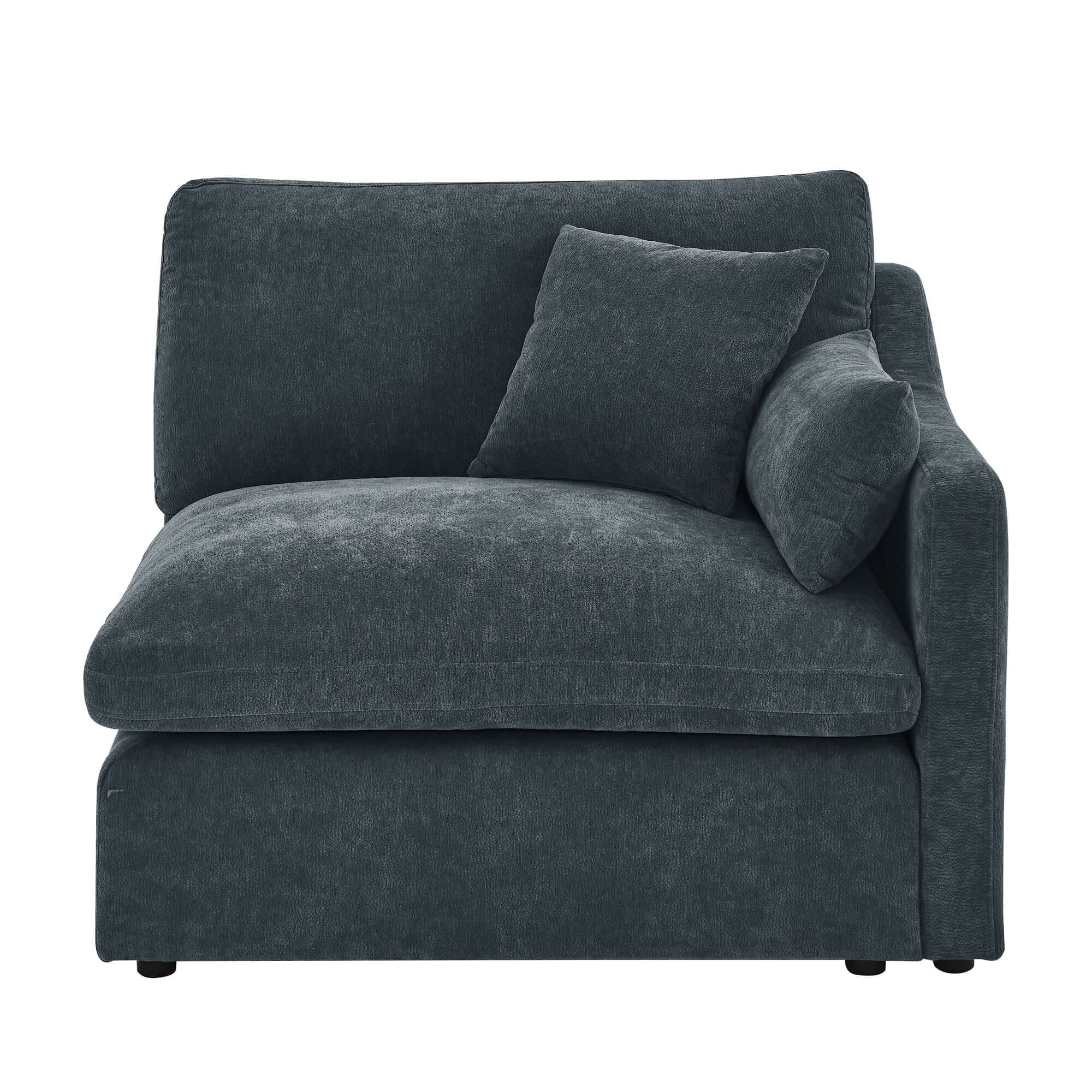 Sofa L Shape, Corner Sectional Couch with Ottoman, Gray